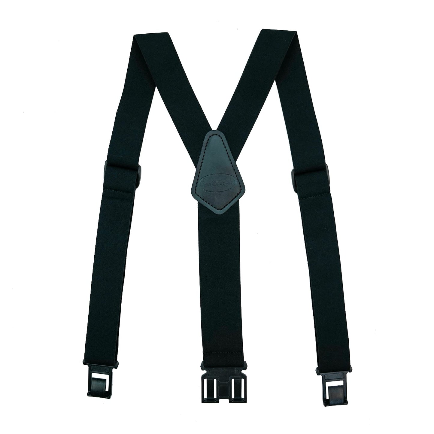 MELOTOUGH Belt Clip Suspenders for Men's Elastic Hook End Plastic Clip Suspenders Non Metal Airport Friendly,Black