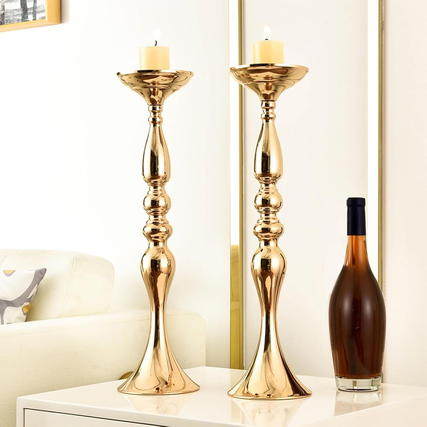 8 Pcs Wedding Flower Stand Metal Flower Centerpieces Stand for Table Hyuetrsa 20 Inch Tall Wedding Flower Vase Centerpieces for Reception Flower Arrangement Candle Holder Party Dinner Home Décor