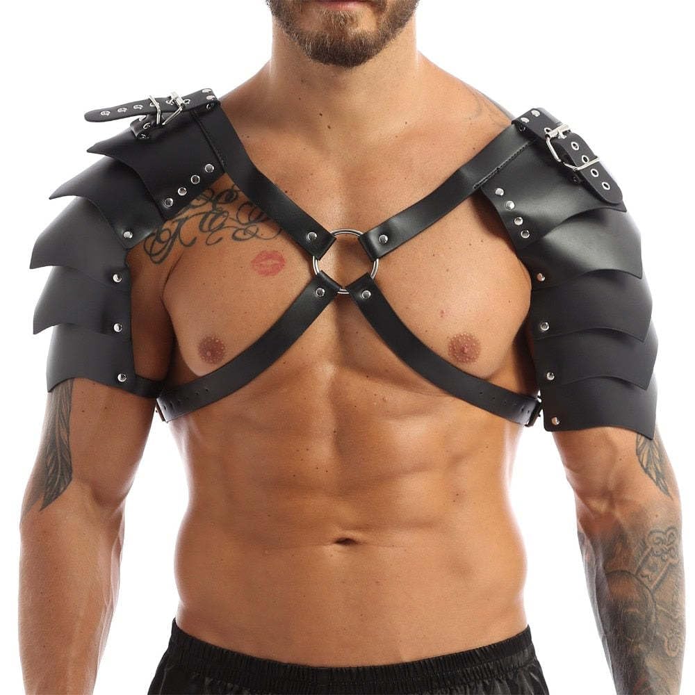 YEMYIQZ PU Leather Harness For Men Adjustable Buckle Body Chest Garter Belt Cosplay Nightclub Sexy Punk Chest Belt Clubwear