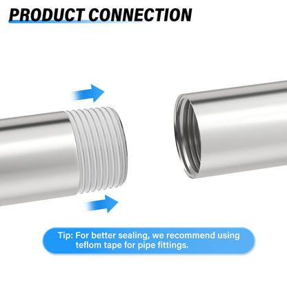 TAILONZ PNEUMATIC 1/4" BSP Male x 1/4" BSP Male 304 Stainless Steel Pipe Nipple, 4" Length Cast Pipe Fitting, Threaded Connector（Pack of 3）
