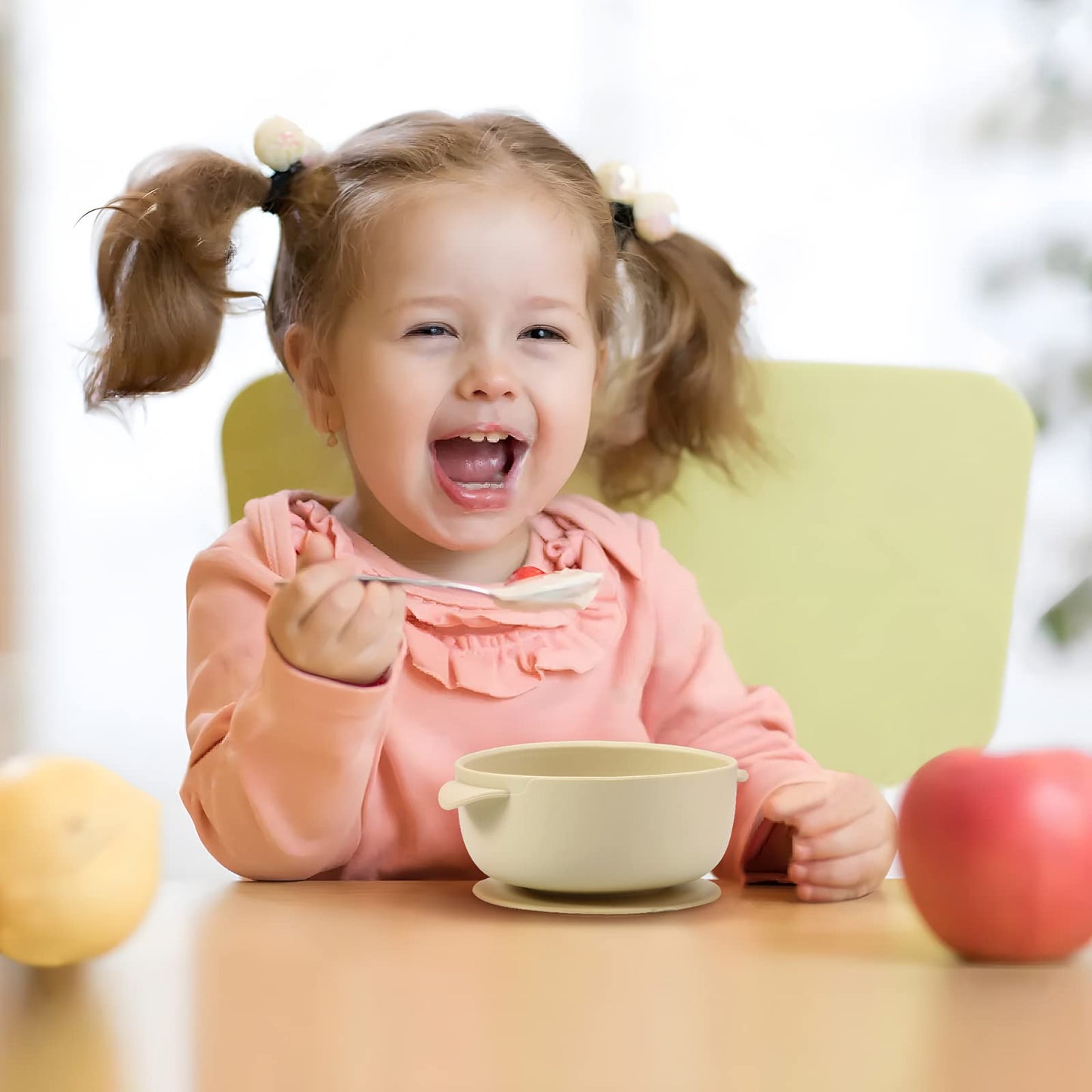 PandaEar 3 Pack Baby Bowls with Suction| Stay Put Silicone Food Bowl for Babies Kids Toddlers Infants| Food Grade Soft Safe BPA-Free Silicone (Pink)