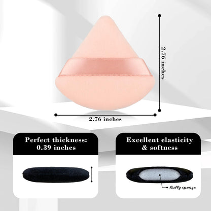 8Pcs of Triangular Powder Puff Makeup Sponges, Made of Super-soft Velvet, Designed for Contouring, Eye, and Corner, Beauty Blender Foundation Mixing Container.(Black)