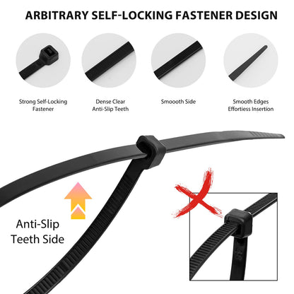 Cable Zip Ties,4 Inch Small Cable Ties,250PCS Multi-Purpose Nylon Zip Ties,Self-Locking Wire Ties used for home, garden, garage,indoor and outdoor. Mini Black Cable Ties