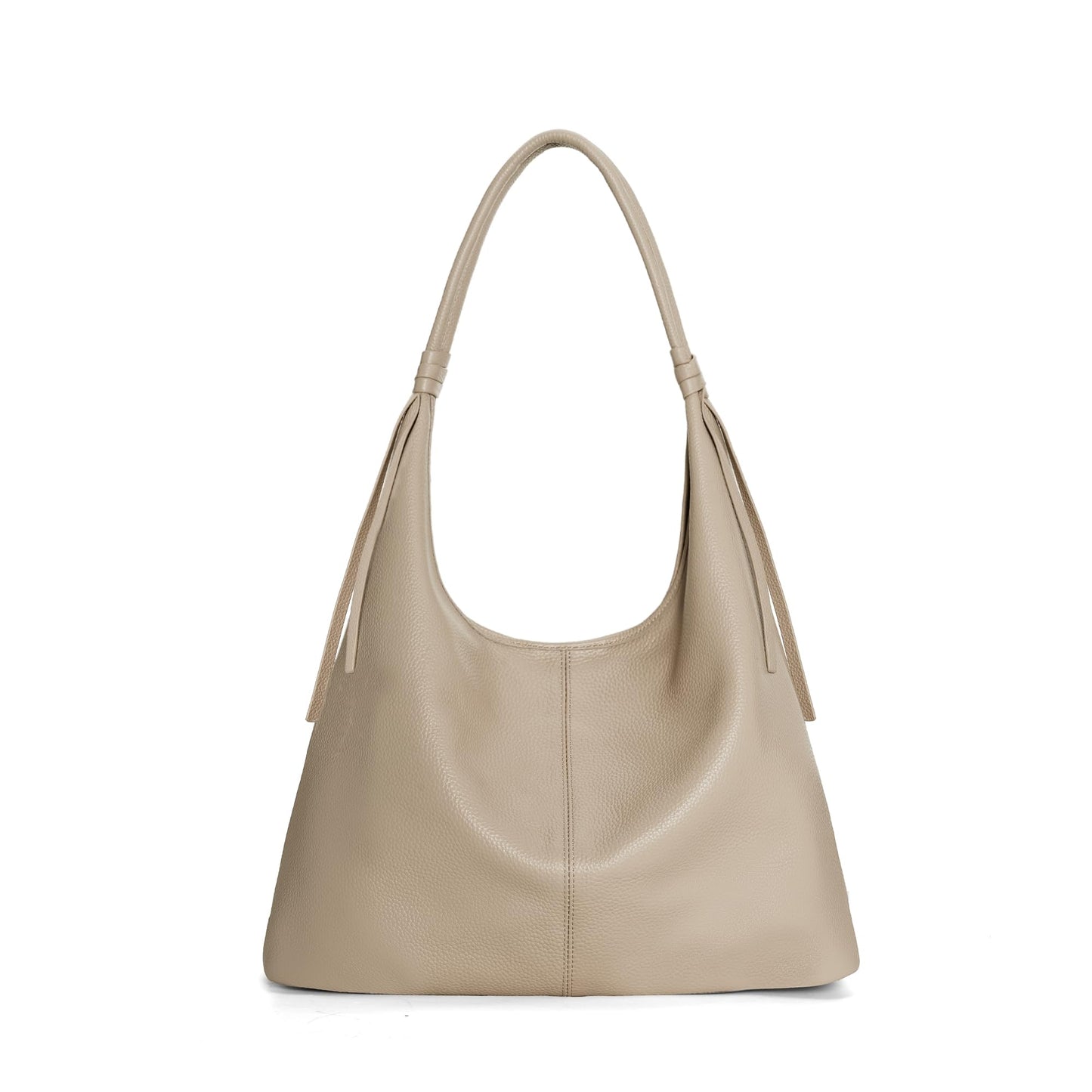 befen Genuine Leather Slouchy Hobo Purses for Women, Casual Hobo Bags Real Top Grain Leather Tote Handbags Women's Apricot Shoulder Satchel for Shopping, Outing, Travel