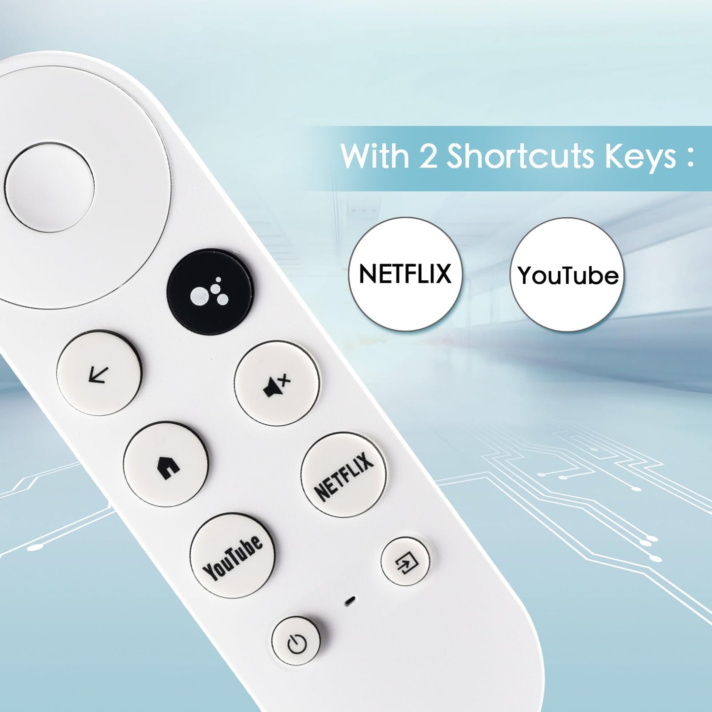 for TCL Google TV Remote, RC813 for Voice Replacement Control,for Android Mini-LED QLED 4K UHD Smart Television, with 6 Shortcut Buttons for NEIFLX/Prime/YouTube/TCL/Apple TV Buttons