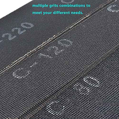 SCOTTCHEN Sanding Mesh 1/4 Sheet (12pcs) 5.5" x 4.5" for Palm Sanders Sheets 80 Grit