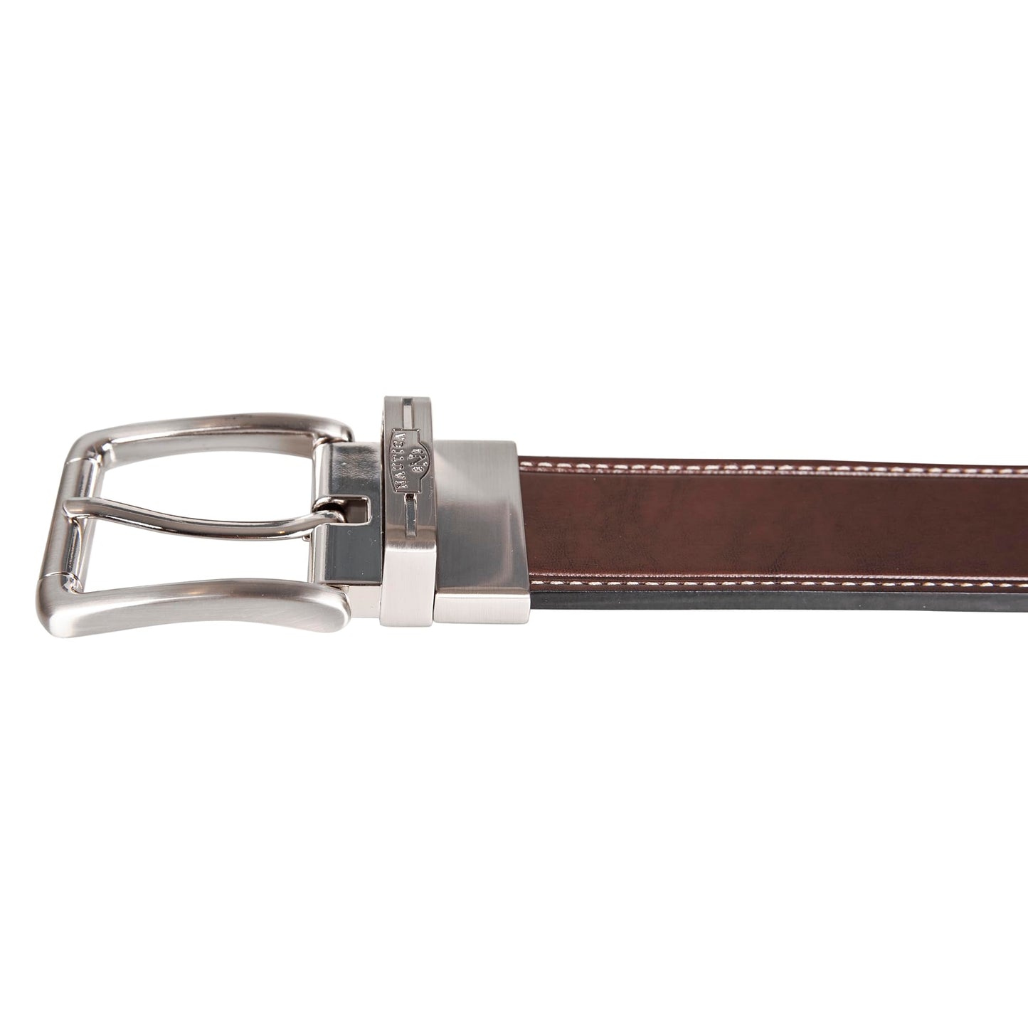 Nautica Mens Reversible Brown/Black Leather Belt | 2-in-1 | Classic | Everyday | Business | Work | Dress | Casual | Metal Buckle - 42"