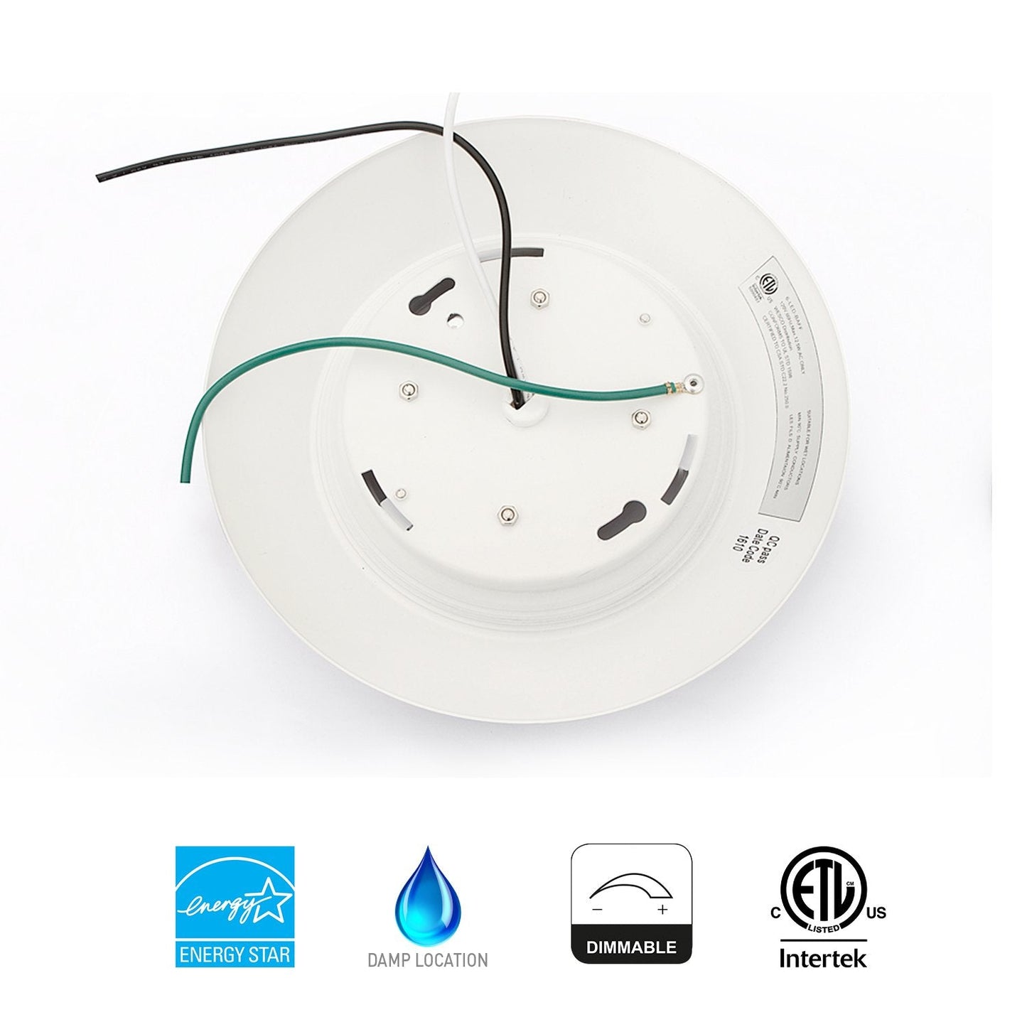 JULLISON 20 Packs 4 Inch LED Low Profile Recessed & Surface Mount Disk Light, Round, 10W, >600 Lumens, 4000k Cool White, CRI80, DOB Design, Dimmable, ETL Listed, White …