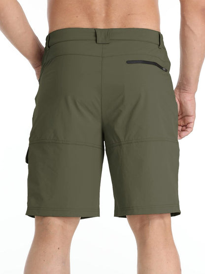 TACVASEN Cargo Shorts for Men Outdoor Work Hiking Shorts Lightweight Quick Dry Casual Summer Golf Dress Fishing Elastic Waist Green 32