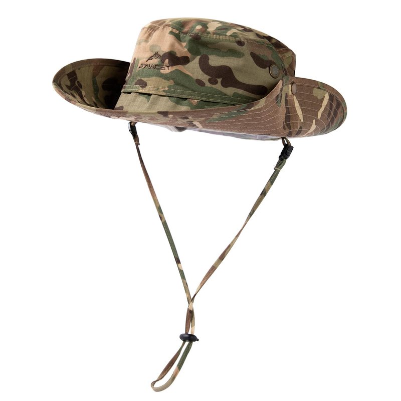 Comhats UPF 50 Sun Hats for Men Wide Brim Summer Safari Fishing Hiking Boonie Waterproof Camo Army Green X-Large XX-Large XL XXL Oversized