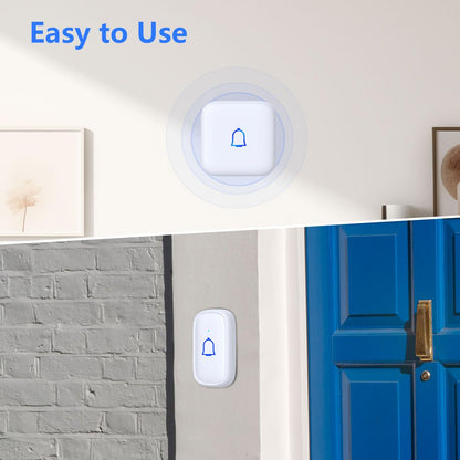 Classroom Doorbell Wireless Doorbell IP66 Waterproof 1000Ft 66 Chimes Mute Mode 115dB 7-Level Vol Loud Electric Door Bells for Home Office Classroom Kids Room Teachers & Hearing-Impaired