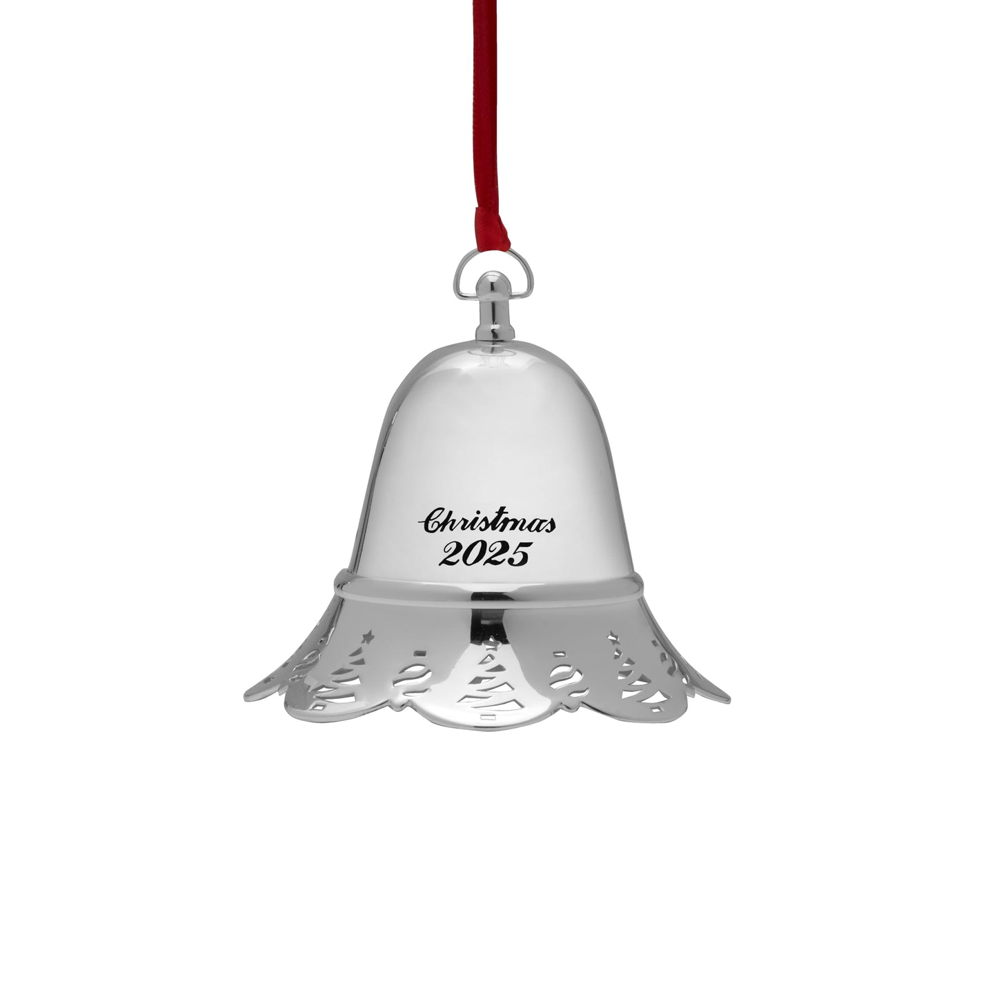 Towle Silver Plated Musical Christmas Bell Ornament 2025-45th Edition Annual Collectible Tree Decoration, Plays We Wish You a Merry Christmas, Dated Keepsake with Ribbon