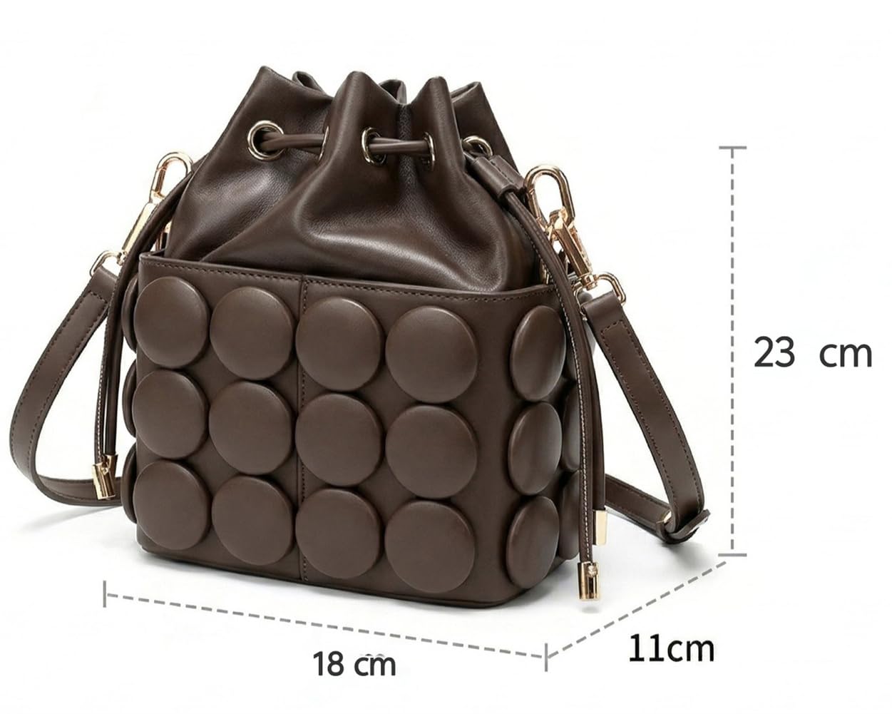Women PU Leather Bucket Bags Vintage Hobo Shoulder Crossbody Handbag Chic Ladies Small Tote Purse Bag Work Travel