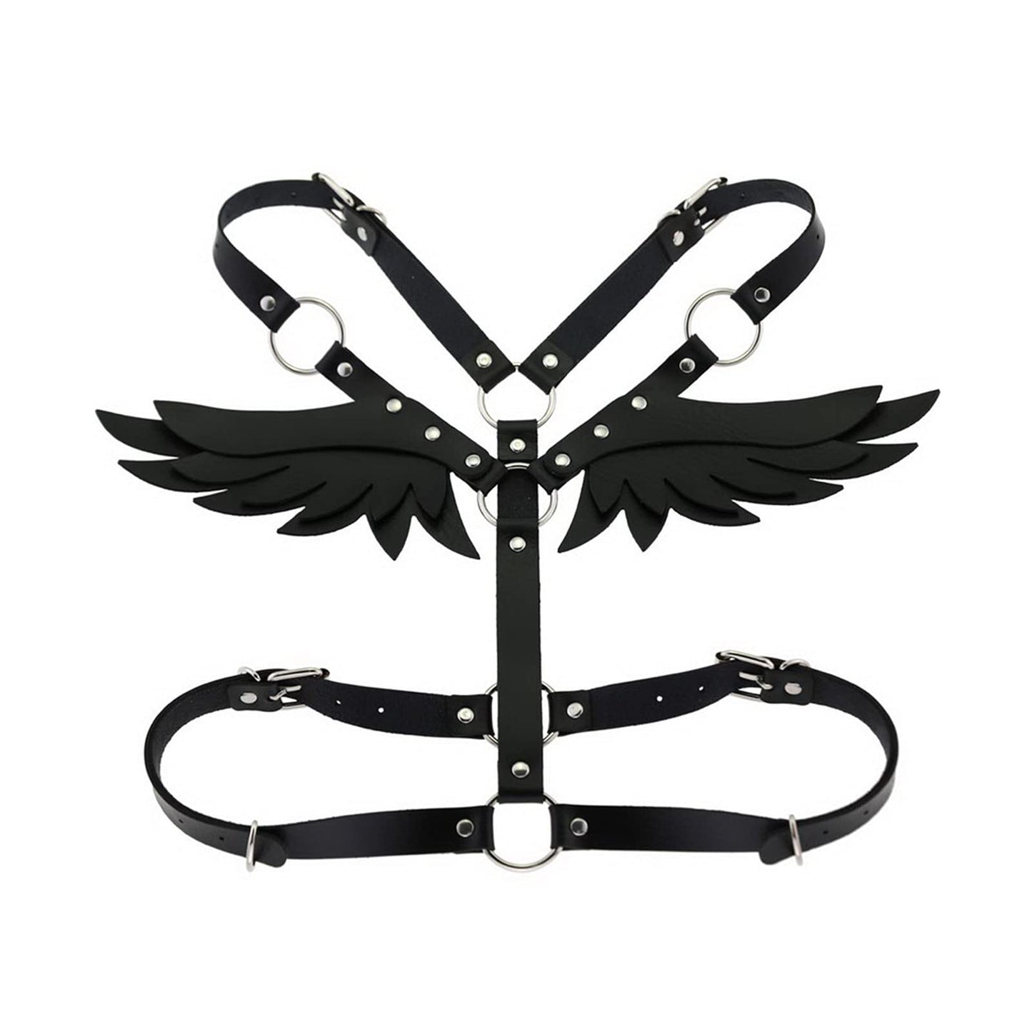 Punk Angel Wing Chest Body Harness Waist Belly Chain Belt Rave Jewelry Accessories Halloween Outfit