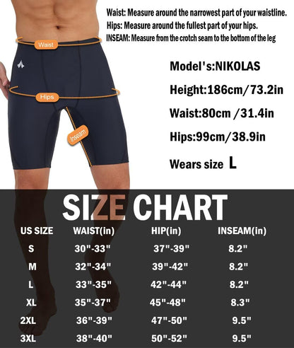 Eteoepo Swim Jammers for Men Athletic Training Endurance Swimsuit Durable Team Lap Swimming Racing Competition Swimwear(Black01,M)