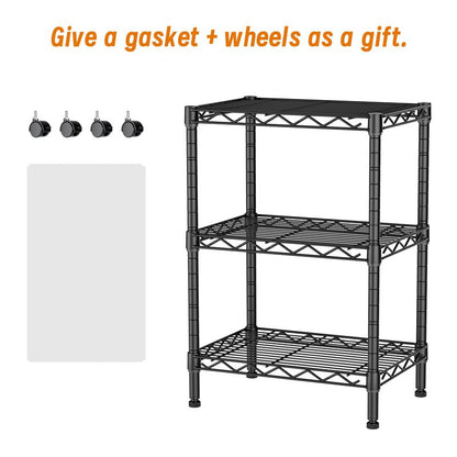 Golpart 3 Tier Adjustable Storage Shelves Heavy Duty Metal Utility Shelf Wire Shelving Unit Organizer Rack for Home Kitchen Office Bathroom Pantry Room 12" D x 18" W x 30" H