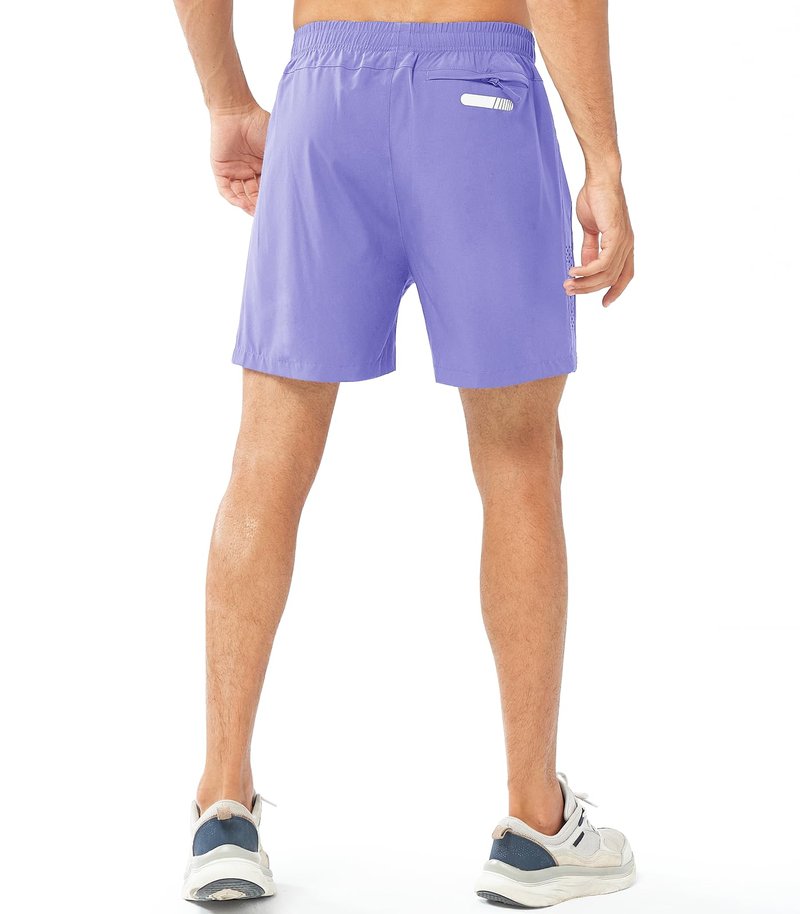 NORTHYARD Men's Athletic Running Shorts Gym Workout 7"/9"/5" Quick Dry Lightweight Sports Basketball Tennis 3 Zipper Pockets VIOLET-5inch S