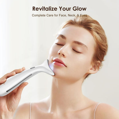 Facial and Neck Massager for Face, Neck - Skin Lifting & Firming - Wrinkle & Dark Circle Reducer - at Home Skin Care Face Sculpting Tool and Neck Massager-Pastel Pink