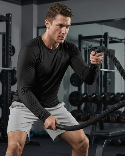 MAGCOMSEN Shirts for Men Long Sleeve UV Shirts Sun Shirts Swim Shirt Rashguard Workout UPF 50 Shirts Black,3XL