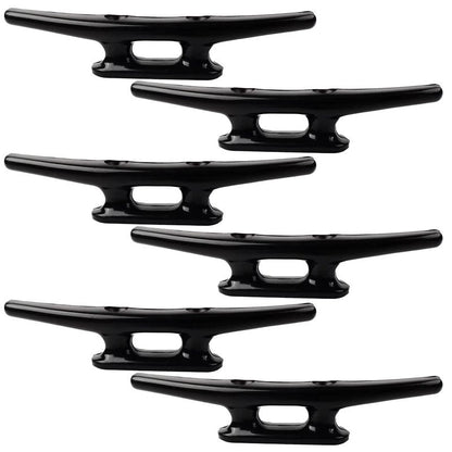 Laorde Nylon Boat Cleats Black, 4"/5"/6"/8", Marine Grade Dock Cleats for Rope, Kayak, Mooring, Canoe, Maritime Decor, Tie Down (5 inch 6 Pack)