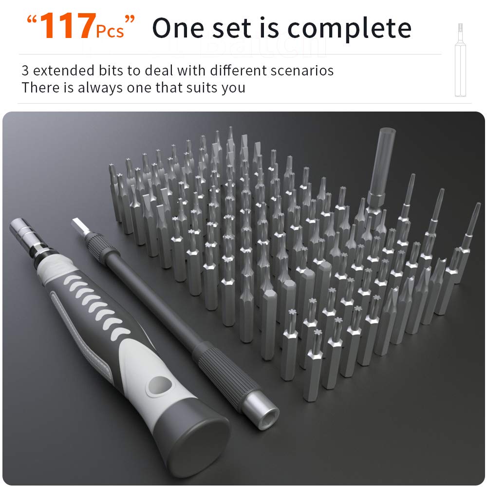 Precision Screwdriver Set, 130 in 1 Screwdriver Kit with 120 Screwdriver Bits Repair Tool Kit, Magnetic Screwdriver Set for Repair Computer, Smart Phone, Household Appliances, Game Console (Blue)