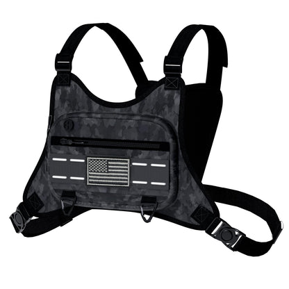 Sports Chest Bag For Men Women, Running Vest Bag With Built,Phone Holder For Workouts&Ski&Cycling&Hiking,Motorcycle Accessories