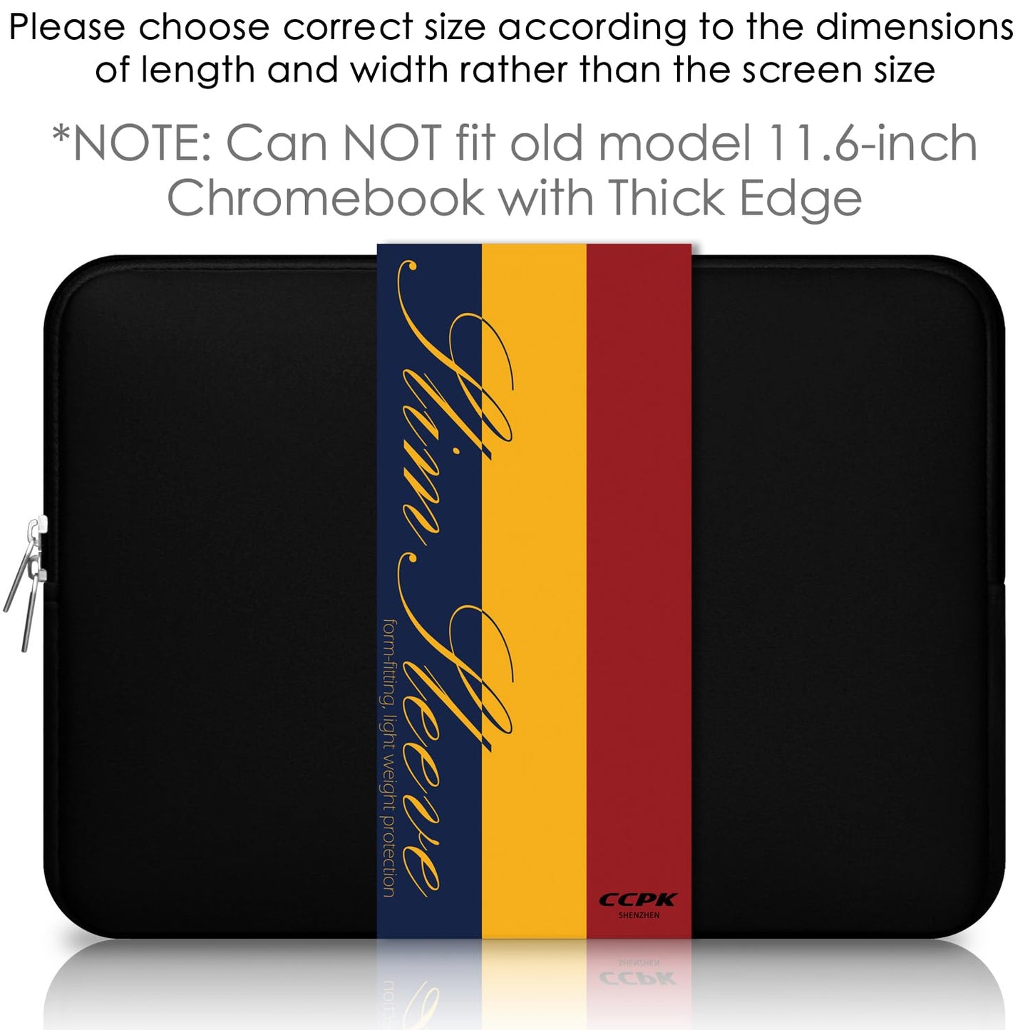 CCPK 11.6 inch Laptop Case Compatible with 12 inch MacBook Air 11 inch ASUS Vivobook Go Lenovo 100e Gen 4 Acer Gateway Chromebook 311 Computer Accessories Bag Sleeve Cover Carrying Case 11 inch, Black