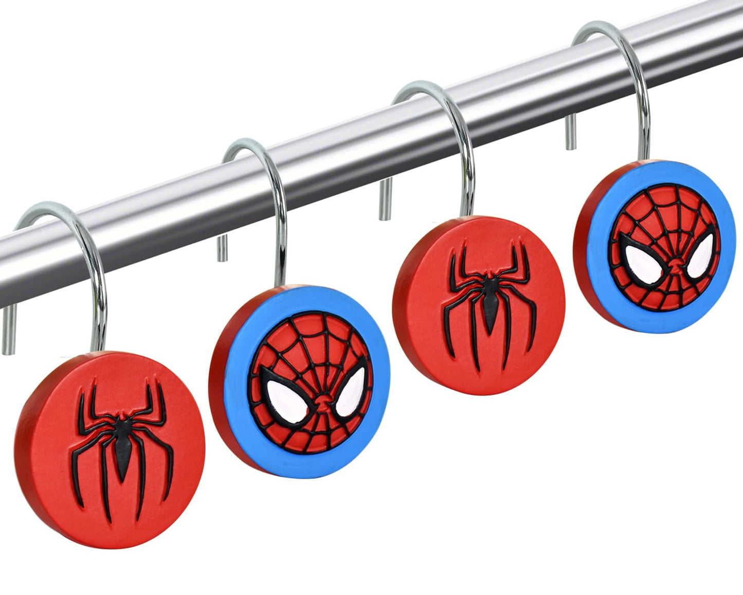 CTOHN 12 Pieces Spider Shower Curtain Hooks Rings, Decorative Shower Hooks for Shower Curtain, Stainless Steel Decorative Shower Hangers Rings for Bathroom