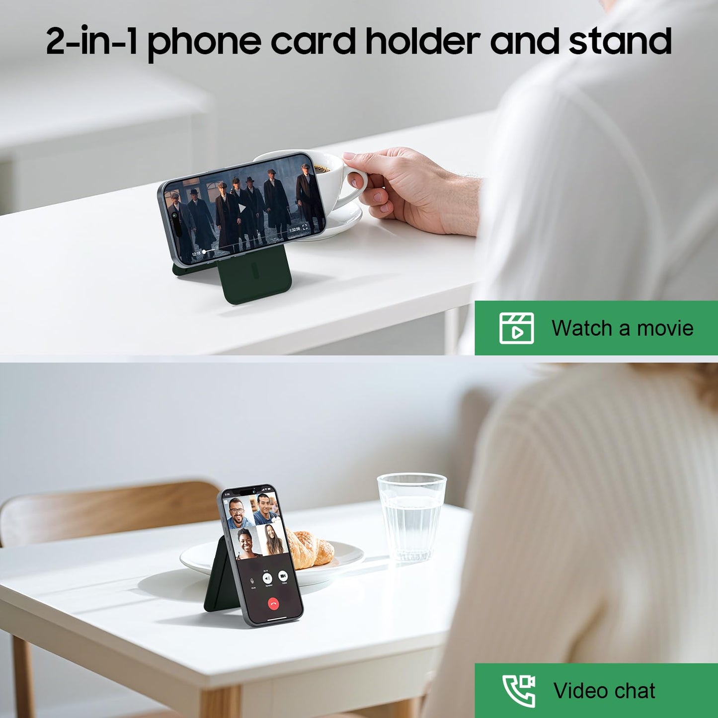 Frapkom Magnetic Wallet for iPhone, Magnetic Phone Wallet for iPhone 17/16/15/14/13/12 Series with ID Window, RFID Blocking (Green)