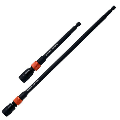 Klein Tools 80208 6 and 12-Inch Dual-Lock Extension Set, 1/4-Inch Hex Shank Impact Bit Holder, Quick-Release Locking Mechanism with Secondary Twist Lock, Compatible with Impact Drivers and Drills