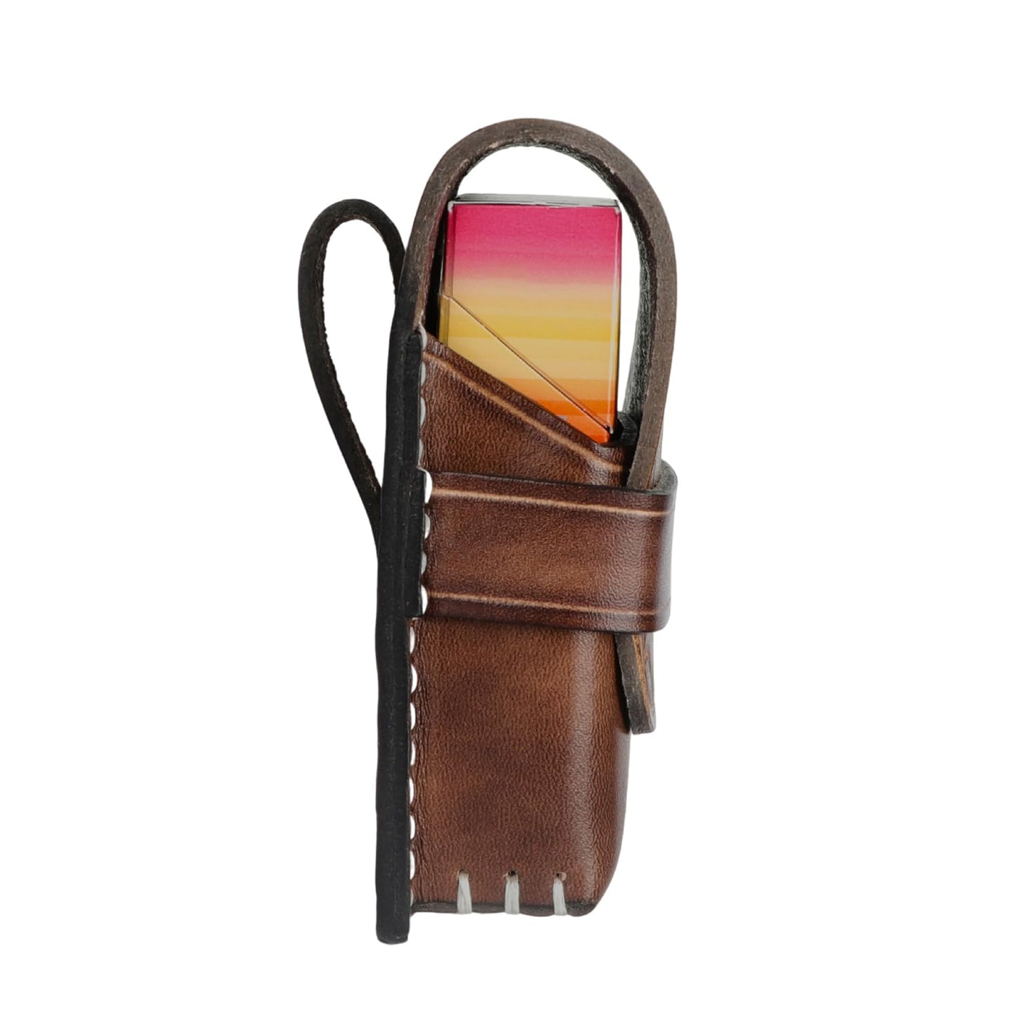Tourbon Leather Cigarette Box Case Pouch Lighter Holder Playing Cards Secure Storage with 1.7" Belt Loop Travel Accessory