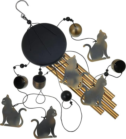 Bronze Cats Wind Chimes Decor, Portable Mobile Wind Catcher, Sympathy Wind Bells, Memorial Gifts for Mom, Housewarming, Blessing Windchime(Outside/Indoor/Home/Room/Porch/Tree/Yard/Garden Decorate)
