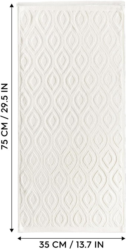 Artoid Mode 2 Pcs White 3D Diamond Grid Jacquard Hand Towels
