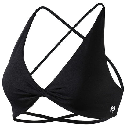 AUROLA Venus Sports Bras for Women Backless Strappy Workout Bra Removable Padded Low Support Gym Althletic Fitness Yoga Crop Top, Black, S