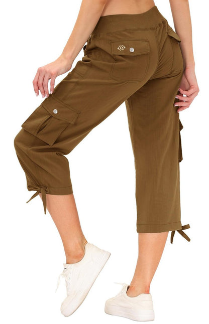 Womens Hiking Cargo Shorts Dry Fit Stretch Athletic Shorts with Pockets Yellow 1
