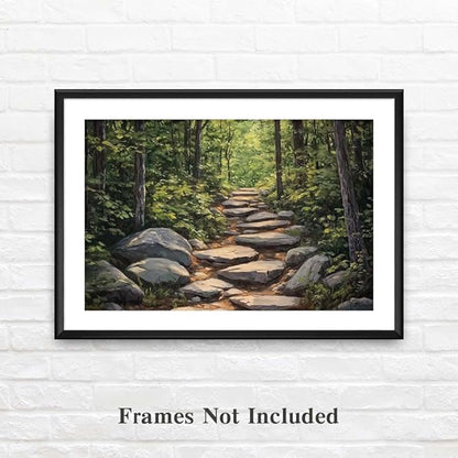 Yesad Nature Wall Art, Forest Path Landscape Wall Decor, Modern Farmhouse Canvas Art Abstract Botanical Canvas Décor Home Decorations for Living Room Bedroom (Unframed,12”x8”, Path)