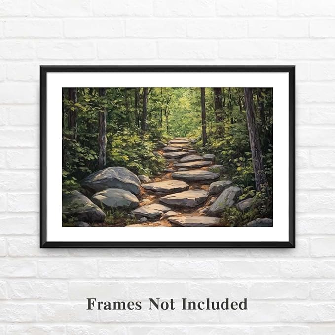 Yesad Nature Wall Art, Forest Path Landscape Wall Decor, Modern Farmhouse Canvas Art Abstract Botanical Canvas Décor Home Decorations for Living Room Bedroom (Unframed,24”x16”, Path)