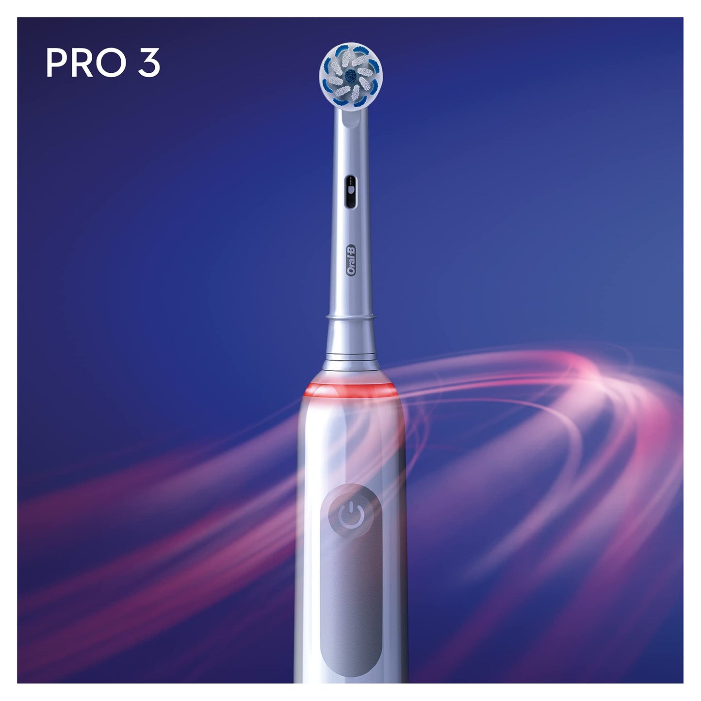 Oral-B PRO 3 3000 Sensitive Clean Electric Toothbrush with 3 Cleaning Modes Including Sensitive and Visual 360° Pressure Control for Dental Care, Designed by Braun, White