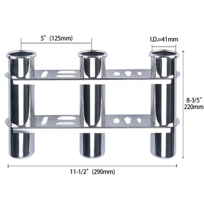Fishing Rod Holder for Boat, Vertical Wall Mounted Fishing Rod Rack, Stainless Steel Rod Holder for Marine Boat,Fishing Boat, Truck (3 Tubes Upgrade)