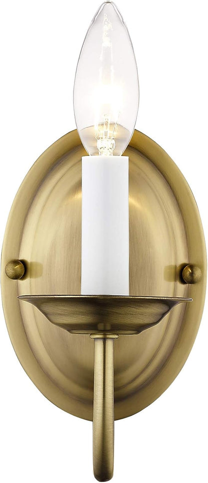 Livex Lighting 4151-01 Wall Sconce with No Shades, Antique Brass, 4.25"W x 7"H