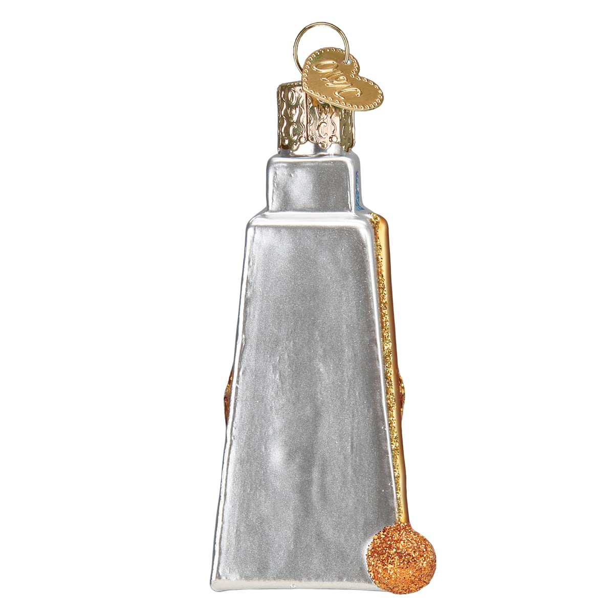 Old World Christmas Cowbell Glass Blown Ornament for Christmas Tree, Handcrafted Holiday Decoration, Western Collection
