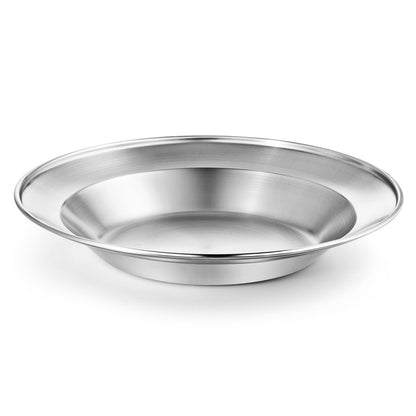 Wealers Unique Complete Messware Kit Polished Stainless Steel Dishes Set| Tableware| Dinnerware| Camping| Buffet| Includes - Cups | Plates| Bowls| Cutlery| Comes in Mesh Bags (Single Person Blue)