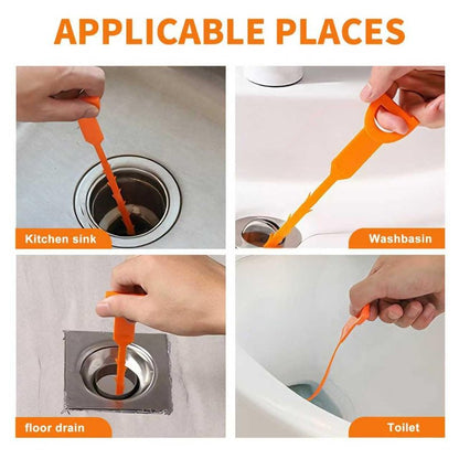 Drain Snake Drain Clog Remover Tool 4 Pack 20 Inch Flexible Hair Removal for Sink Shower Tub and Toilet with Grip Handle Easy Use Kitchen Bathroom Pipe Cleaner- AsonTao