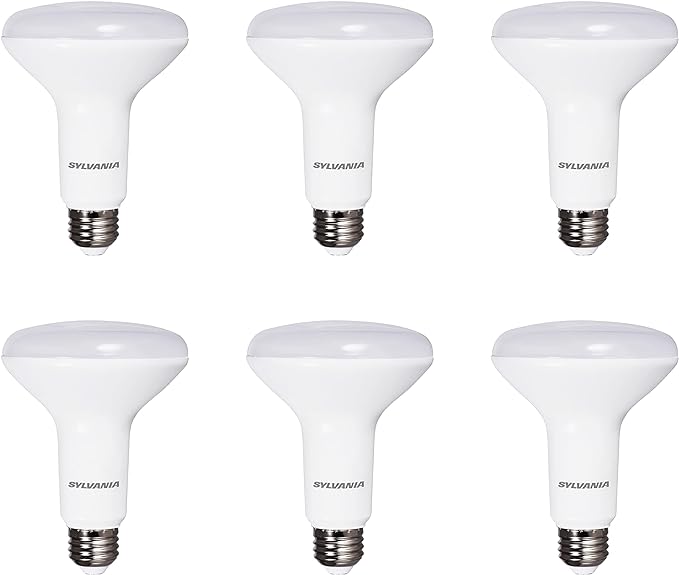 Sylvania Flood BR30 LED Light Bulb, 100W = 15.5W, Dimmable, 10 Year, 1450 Lumens, 2700K, Soft White - 6 Pack (41255)