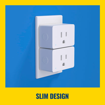 WiZ Smart Wi-Fi Plug - Pack of 3, Smart Outlet Connects to 2.4 GHz Wi-Fi, Voice / App Control, Works with Google Home, Amazon Alexa, and Apple HomeKit, Matter Compatible