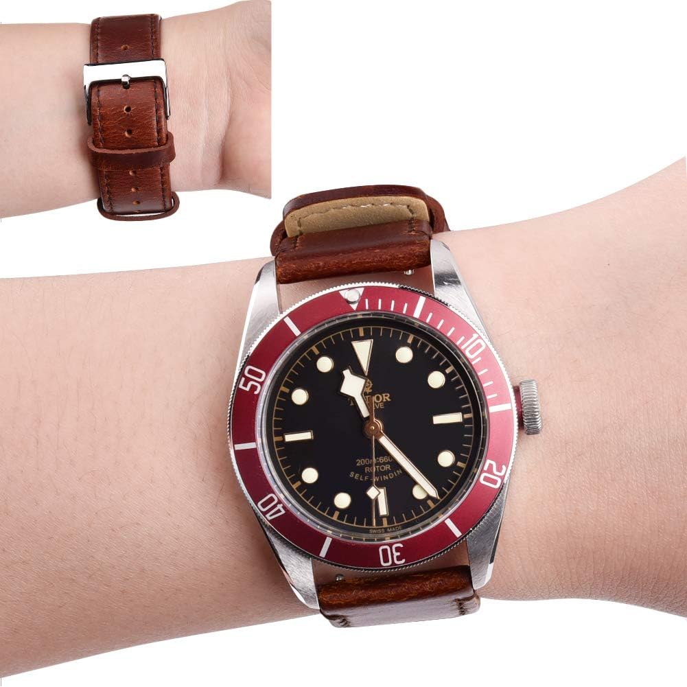 Ritche Leather Watch Strap with Quick Release Pins, 22mm Replacement Watch Band for Men and Women, Fits Smartwatches & Traditional Watches
