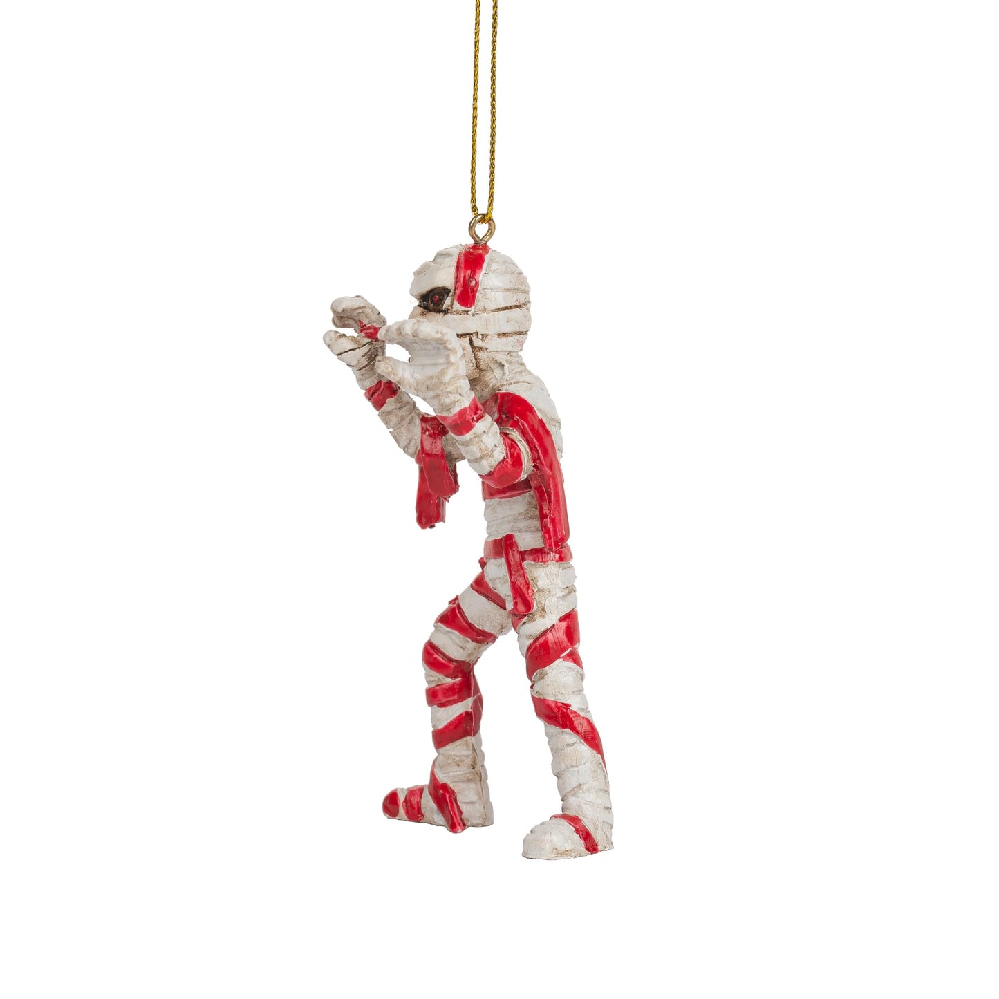 Scary Mummy Wrapped Like A Candy Cane Christmas Halloween Tree Ornmanet