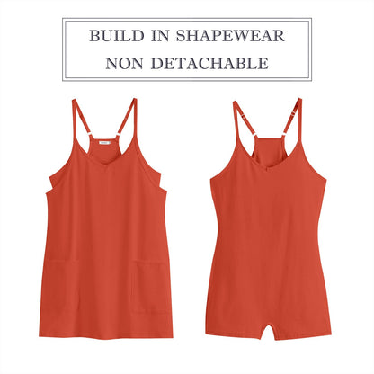 ANRABESS Women Athletic Dress Summer Tennis Workout Active Sports Mini Romper Dress Built in Shorts Travel Vacation Clothes Red X-Smal