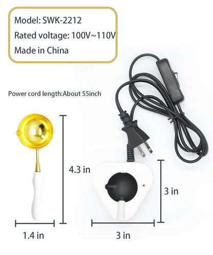Electric Wax Seal Warmer with 1300Pcs Sealing Wax Beads, 50 Pcs Wax Seal Stickers and 2 Metal Wax Seal Molds, Fast Melting Wax Seal Warmer, Wax Seal Stirring