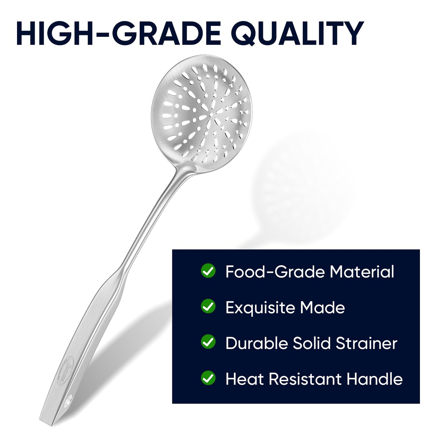 5 Pcs Newness Cooking Utensils Set, 304 Stainless Steel Kitchen Utensils Set, Metal Kitchen Accessories, Include Soup Ladle, Slotted Skimmer Spoon, Spaghetti Spoon and Spatula, Dishwasher Safe